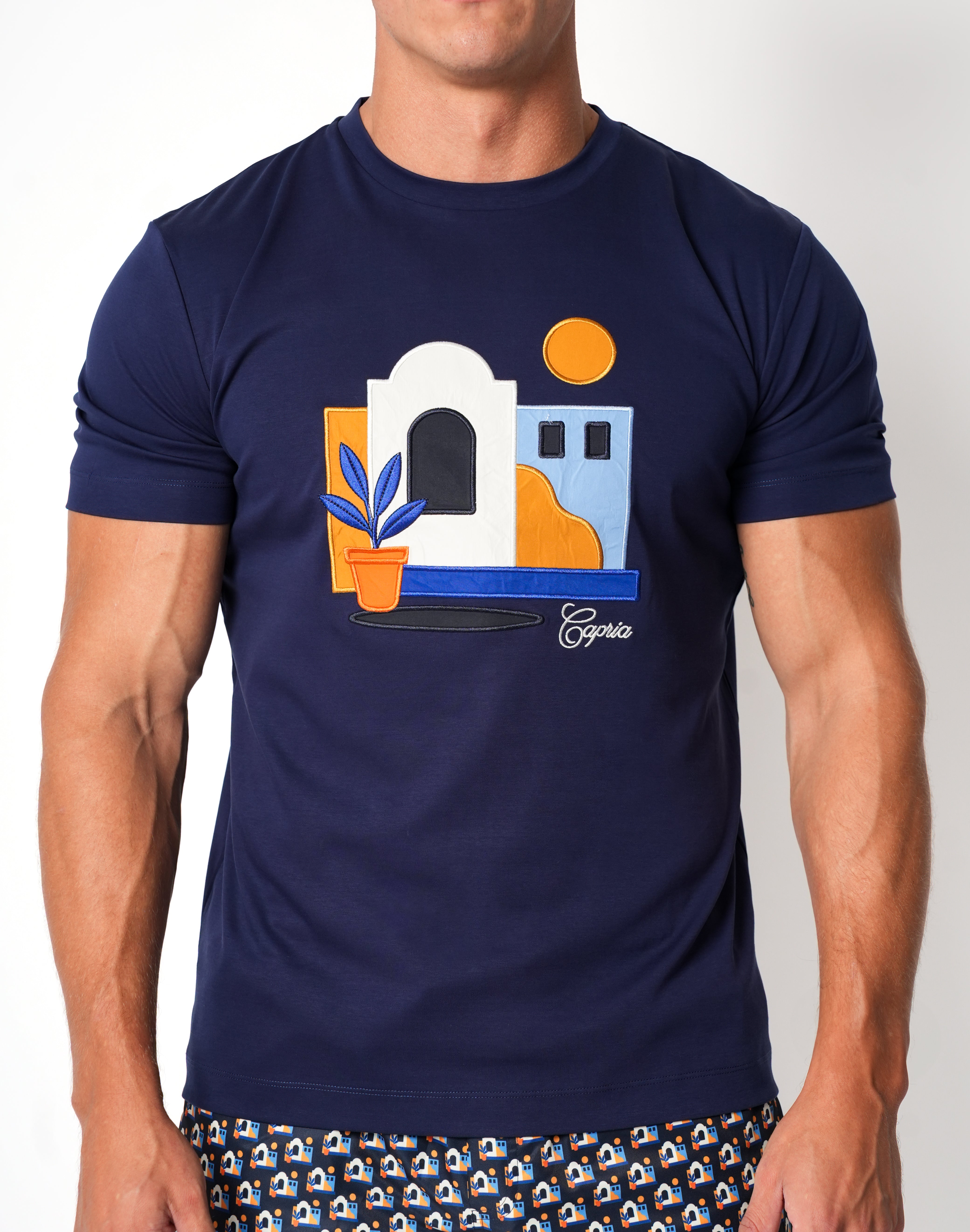 Capria Casa Luxury T Shirt - Navy